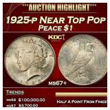 1925-p Peace Dollar Near Top Pop $1 ms67+ SEGS