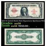 1923 $1 United States Note Grades au58 Signatures
