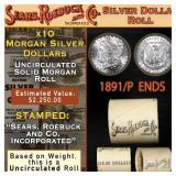 35- Morgan Dollar Roll From SEARS 10 Coin Rare UNC