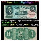 1869 $2 Large Size Legal Tender Note 'Rainbow Note