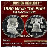 1950 Proof Franklin Half Dollar Near Top Pop! 50c