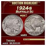 1924-s Buffalo Nickel 5c ms63 USCG