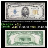 1934A $5 Silver Certificate North Africa WWII Emer
