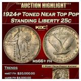 1924-p Standing Liberty Quarter Toned Near Top Pop