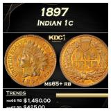 1897 Indian Cent 1c Grades ms65+ rb