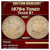 1878-s Trade Dollar Toned $1 ms64+ SEGS