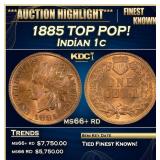 1885 Indian Cent TOP POP! 1c ms66+ rd SEGS