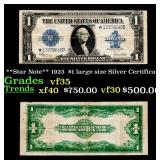 **Star Note** 1923  $1 large size Silver Certifica