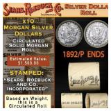 55- 10 Circ Morgan Silver Dollar $1 Roll SEARS 189