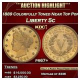 1889 Proof Liberty Nickel Colorfully Toned Near To