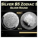 2024 Tokelau 1 oz Silver $5 Zodiac Series: Pisces