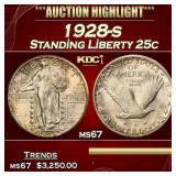 1928-s Standing Liberty Quarter 25c ms67 SEGS