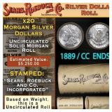 100- 20 Coin SEARS Morgan $1 Roll CC End UNC 1889&