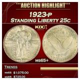 1923-p Standing Liberty Quarter 25c ms65+ SEGS