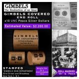 135- 10 Coin UNC Peace GIMBLES Roll B+