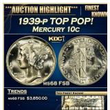 1939-p Mercury Dime TOP POP! 10c ms68 FSB SEGS