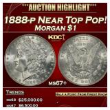 1888-p Morgan Dollar Near Top Pop! $1 ms67+ SEGS