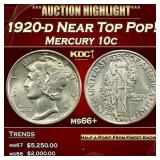 1920-d Mercury Dime Near Top Pop! 10c ms66+ SEGS
