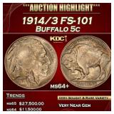 1914/3 Buffalo Nickel FS-101 5c ms64+ SEGS