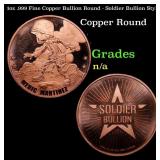 1oz .999 Fine Copper Bullion Round - Soldier Bulli