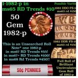 BU Shotgun Lincoln 1c roll, 1982-p 50 pcs Bank Wra