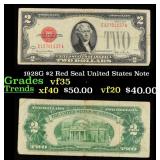 1928G $2 Red Seal United States Note Grades vf++