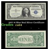 1957 $1 Blue Seal Silver Certificate Grades Choice