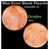 Mint Error Blank Planchet Lincoln Cent 1c Grades U