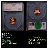 1992-s Proof Lincoln Cent 1c pr70 dcam SEGS
