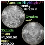 *Highlight* 1880-p Morgan Dollar $1 ms65+ SEGS (fc