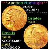 *Highlight* 1913-s Gold Indian Half Eagle $5 Selec