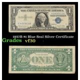 1957B $1 Blue Seal Silver Certificate Grades vf++