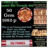 BU Shotgun Lincoln 1c roll, 1982-p 50 pcs Bank Wra