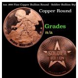 1oz .999 Fine Copper Bullion Round - Soldier Bulli