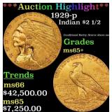 *Highlight* 1929-p Gold Indian Quarter Eagle $2 1/