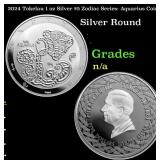 2024 Tokelau 1 oz Silver $5 Zodiac Series: Aquariu