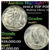 *Highlight* 1938-d Walking Liberty Half Dollar TOP