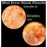 Mint Error Blank Planchet Lincoln Cent 1c Grades U