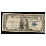 1935D $1 Blue Seal Silver Certificate Grades vf+
