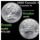 1980 Canada $1 Canada Silver Dollar 1 Grades GEM U