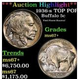 *Highlight* 1936-s Buffalo Nickel TOP POP! 5c ms67