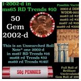 BU Shotgun Lincoln 1c roll, 2002-d 50 pcs Bank Wra