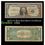 1957A $1 Blue Seal Silver Certificate Grades vf+
