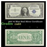 1957 $1 Blue Seal Silver Certificate Grades Select