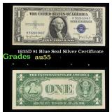 1935D $1 Blue Seal Silver Certificate Grades Choic
