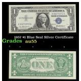 1957 $1 Blue Seal Silver Certificate Grades Choice