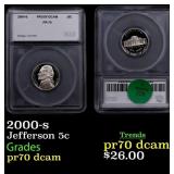 2000-s Proof Jefferson Nickel 5c pr70 dcam SEGS