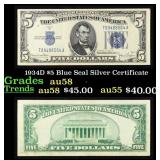 1934D $5 Blue Seal Silver Certificate Grades Choic
