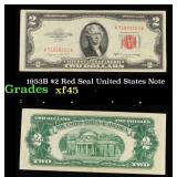 1953B $2 Red Seal United States Note Grades xf+