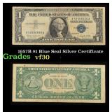 1957B $1 Blue Seal Silver Certificate Grades vf++